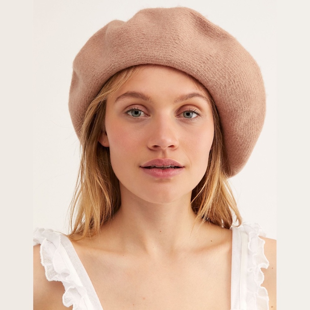 Free People Margot Slouchy Wool Beret Camel_3
